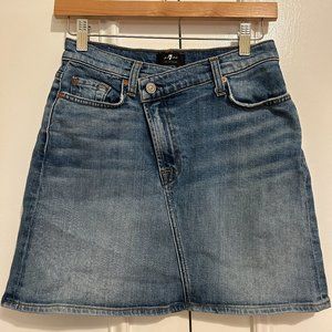 7 For All Mankind Denim Wrap Mini Skirt Size 27
